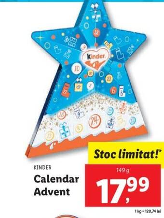 Lidl Calendar Advent Ofertă