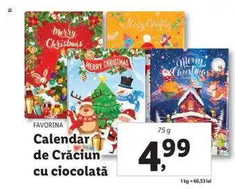 Lidl Calendar de Crăciun cu ciocolată Ofertă