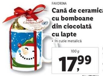Lidl Cană de ceramică cu bomboane din ciocolată cu lapte Ofertă