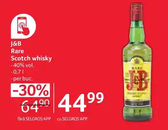 Selgros J&B Rare Scotch whisky Ofertă