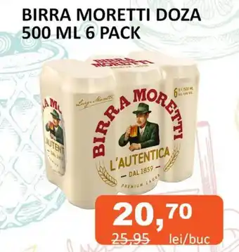 BIRRA MORETTI DOZA 500 ML 6 PACK