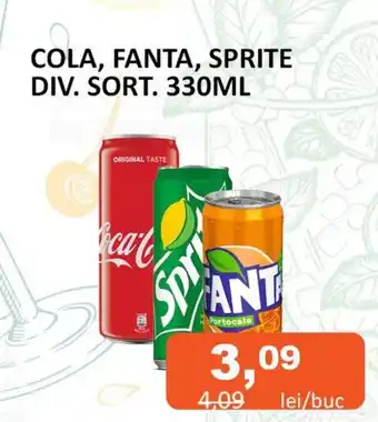 COLA, FANTA, SPRITE DIV. SORT. 330ML