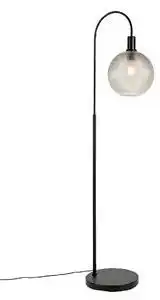 Lampa de podea de design neagra cu sticla fumurie - chico