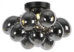 Plafoniera design negru cu sticla fumurie cu 3 lumini - uvas