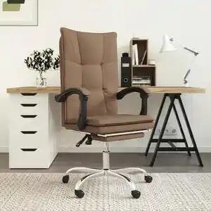 Fotoliu de birou rabatabil, maro, textil