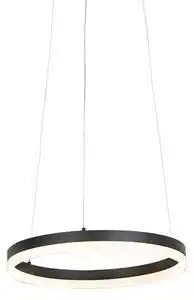 Favi Lampă suspendată inel de design neagră 40 cm cu led și dimmer - anello Ofertă