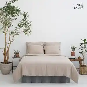 Lenjerie de pat crem din fibre de cânepă pentru pat dublu 200x220 cm – linen tales