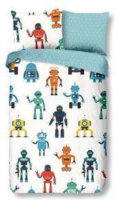 Favi Lenjerie de pat din bumbac pentru copii good morning robots, 140 x 220 cm Ofertă
