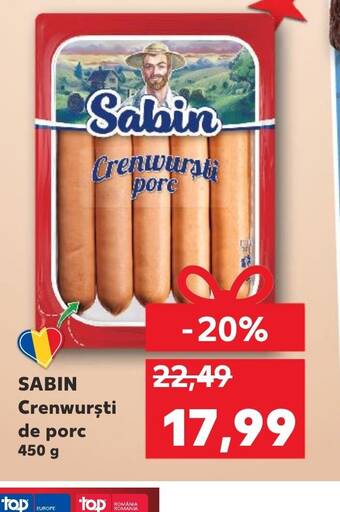 Kaufland SABIN Crenwurşti de porc Ofertă