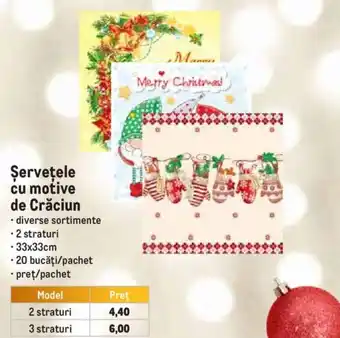 Metro Șervețele cu motive de Crăciun Ofertă