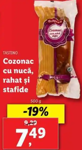 Cozonac cu nucă, rahat şi stafide