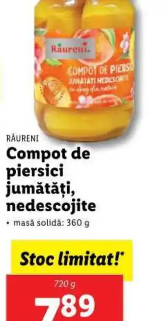 Lidl Compot de piersici jumătăți, nedescojite Ofertă