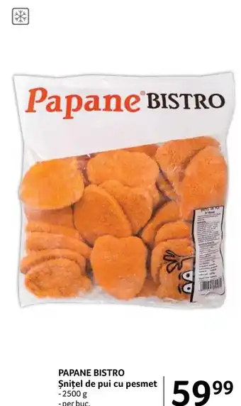 Selgros PAPANE BISTRO Şniţel de pui cu pesmet -2500 g -per buc. Ofertă
