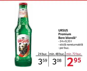 Selgros URSUS Premium Bere blondă* Ofertă