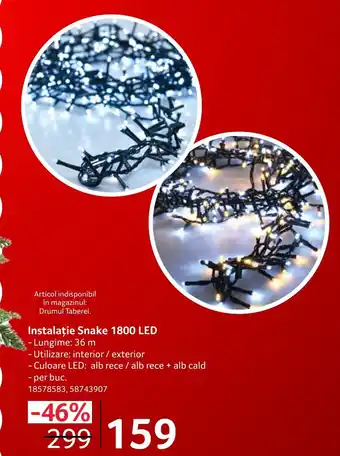 Selgros Instalație Snake 1800 LED Ofertă