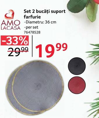 Selgros Set 2 bucăți suport farfurie Ofertă