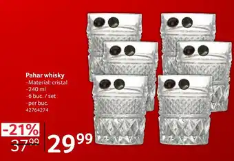 Pahar whisky -Material: cristal -240 ml