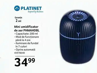 Selgros Mini umidificator de aer PHMAHDBL Ofertă