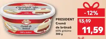 Kaufland PRESIDENT Cremă de brânză 60% grăsime 300 g Ofertă