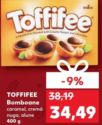 Kaufland TOFFIFEE Bomboane caramel, cremă nuga, alune 400 g Ofertă