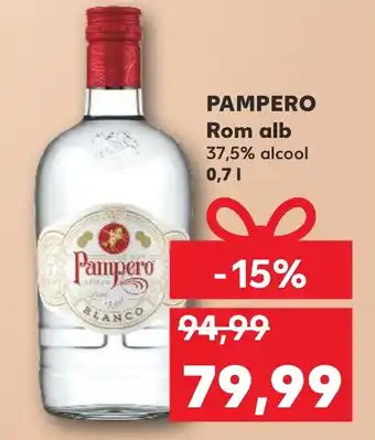 Kaufland PAMPERO Rom alb 37,5% alcool 0,71 Ofertă