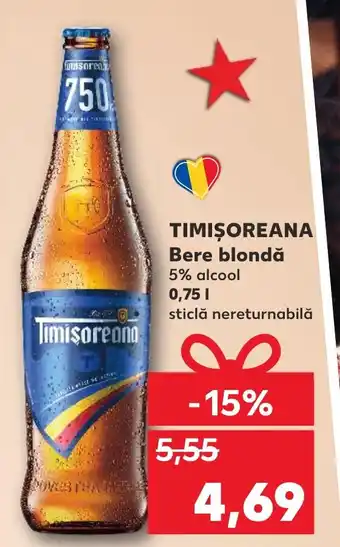 Kaufland TIMIŞOREANA Bere blondă 5% alcool Ofertă
