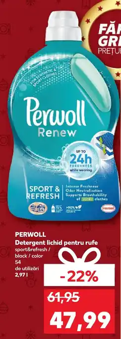 Kaufland PERWOLL Detergent lichid pentru rufe sport&refresh / black / color Ofertă