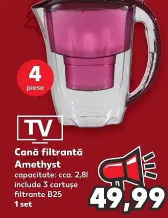 Cană filtrantă Amethyst capacitate: cca. 2,81 include 3 cartuşe filtrante B25