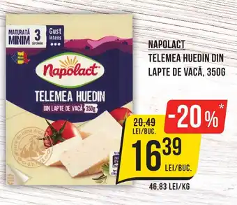 Mega Image NAPOLACT TELEMEA HUEDIN DIN LAPTE DE VACĂ, 350G Ofertă