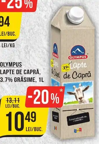 Mega Image OLYMPUS LAPTE DE CAPRĂ, 3.7% GRĂSIME, 1L Ofertă