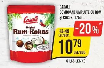 CASALI BOMBOANE UMPLUTE CU ROM ŞI COCOS, 175G
