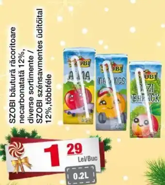 CBA SZOBI băutură răcoritoare necarbonatată 12%, diverse sortimente / SZOBI szénsavmentes üdítőital 12%,többféle Ofertă