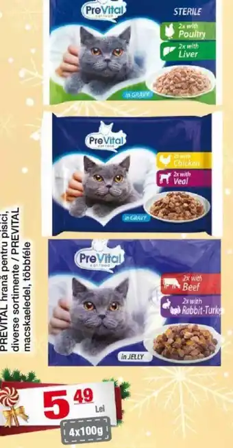 CBA PREVITAL hrană pentru pisici, diverse sortimente / PREVITAL macskaeledel, többféle Ofertă