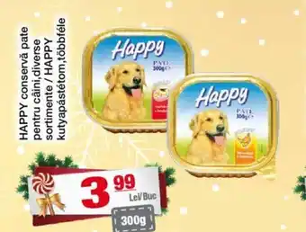 CBA HAPPY conservă pate pentru câini,diverse kutyapástétom,többféle sortimente / HAPPY Ofertă