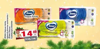 CBA ZEWA Deluxe hârtie igienică,diverse sortimente / toalettpapír,többféle ZEWA Deluxe Zewa magyar szöveg Ofertă