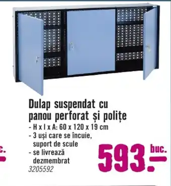 Hornbach Dulap suspendat cu panou perforat şi polițe Ofertă