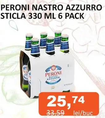 PERONI NASTRO AZZURRO STICLA 330 ML 6 PACK
