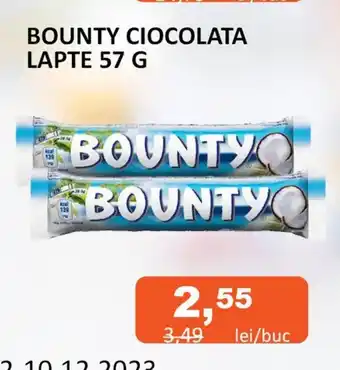 Unicarm BOUNTY CIOCOLATA LAPTE 57 G Ofertă