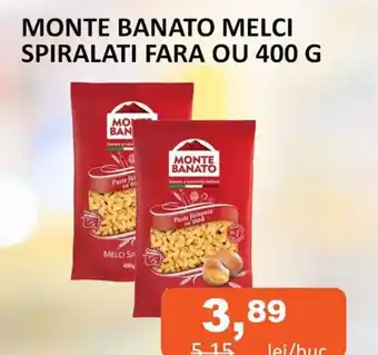 Unicarm MONTE BANATO MELCI SPIRALATI FARA OU 400 G Ofertă