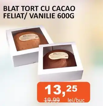 BLAT TORT CU CACAO FELIAT/VANILIE 600G