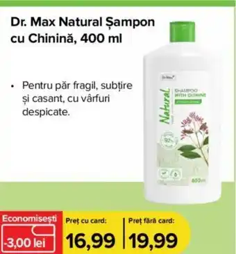 Dr.Max Dr. Max Natural Şampon cu Chinină, 400 ml Ofertă
