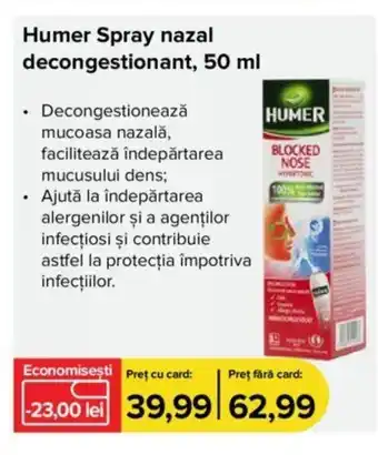 Dr.Max Humer Spray nazal decongestionant, 50 ml Ofertă