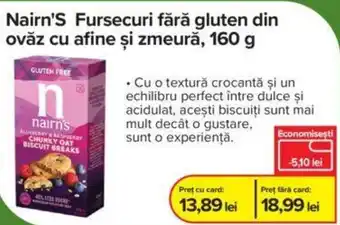 Dr.Max Nairn'S Fursecuri fără gluten din ovăz cu afine şi zmeură, 160 g Ofertă