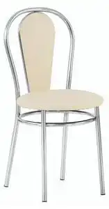Scaun dining florino chrome, piele ecologica, crem