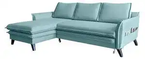 Colțar extensibil cu șezlong pe partea stângă miuform charming charlie, albastru deschis