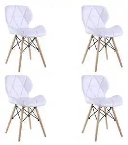 Set 4 scaune bucatarie/dining kross alb piele ecologica