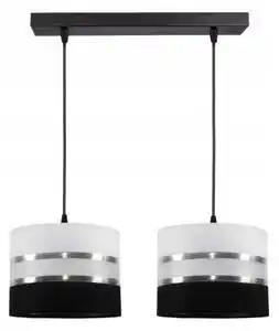 Lustră pe cablu coral 2xe27/60w/230v alb-negru