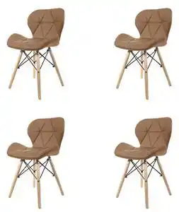Set 4 scaune bucatarie/dining kross cappucinno piele ecologica