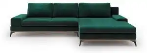 Favi Colțar extensibil cu tapițerie de catifea și șezlong pe partea dreaptă windsor & co sofas astre, verde smarald Ofertă