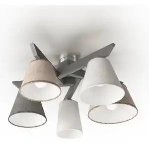 Favi Lustra aplicata yoke 5xe14/40w/230v gri lemn Ofertă